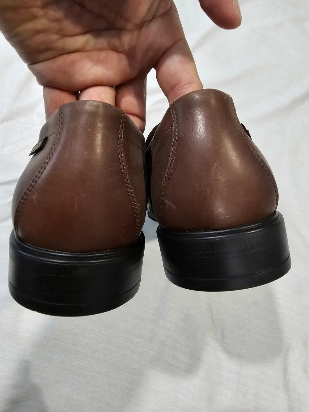 Mephisto Brown Leather Slip-On Penny Loafers